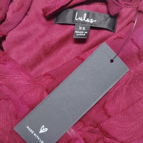 Lulus Burgundy Burnout Jacquard Wrap Maxi Dress - Picture 4 of 7